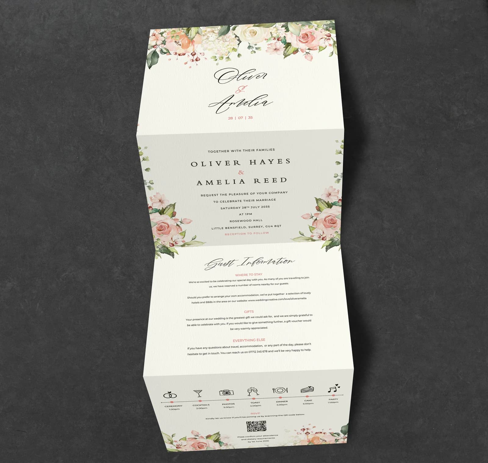 Blush wedding stationery collection