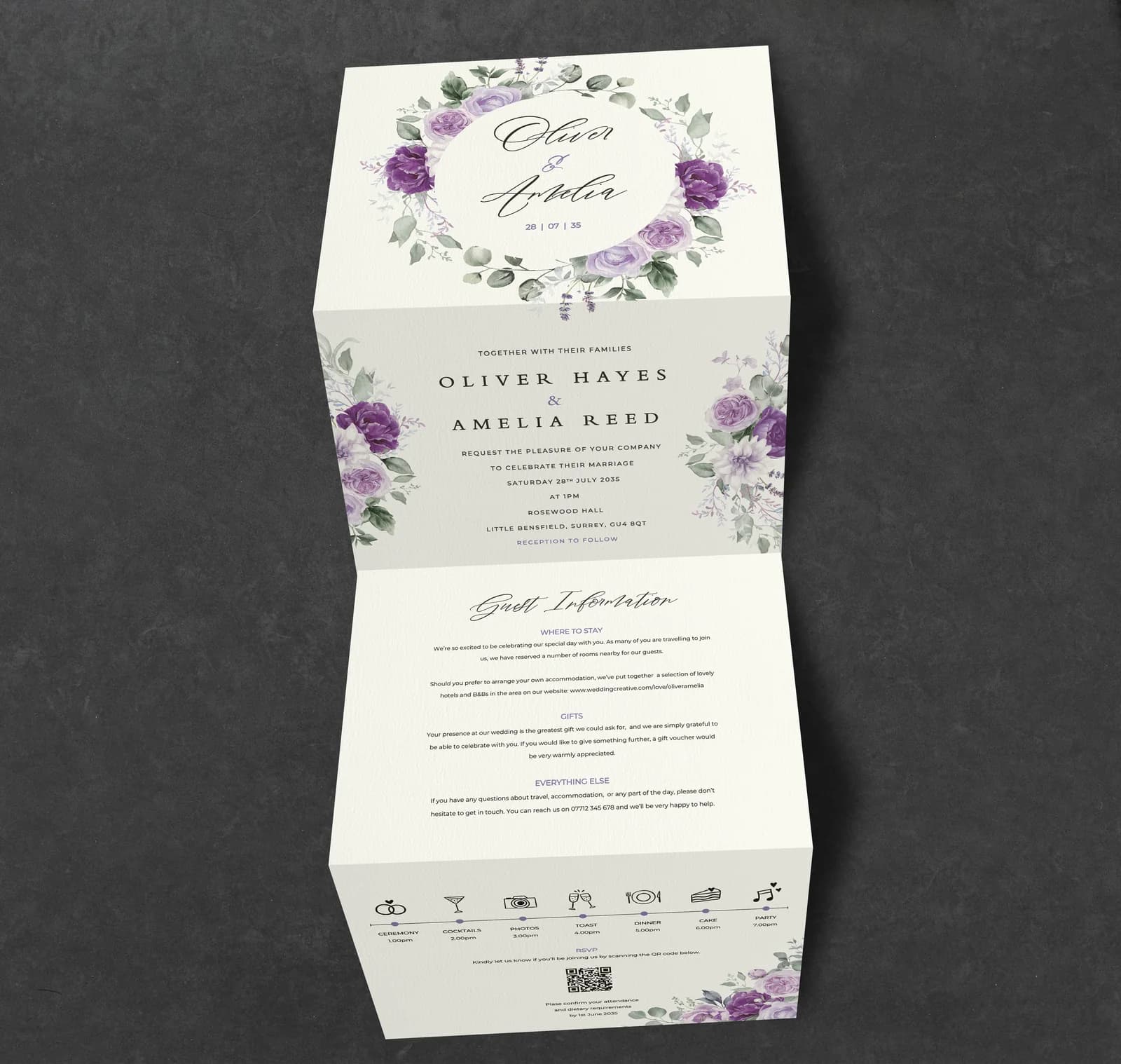 Lilac Eucalyptus wedding stationery collection