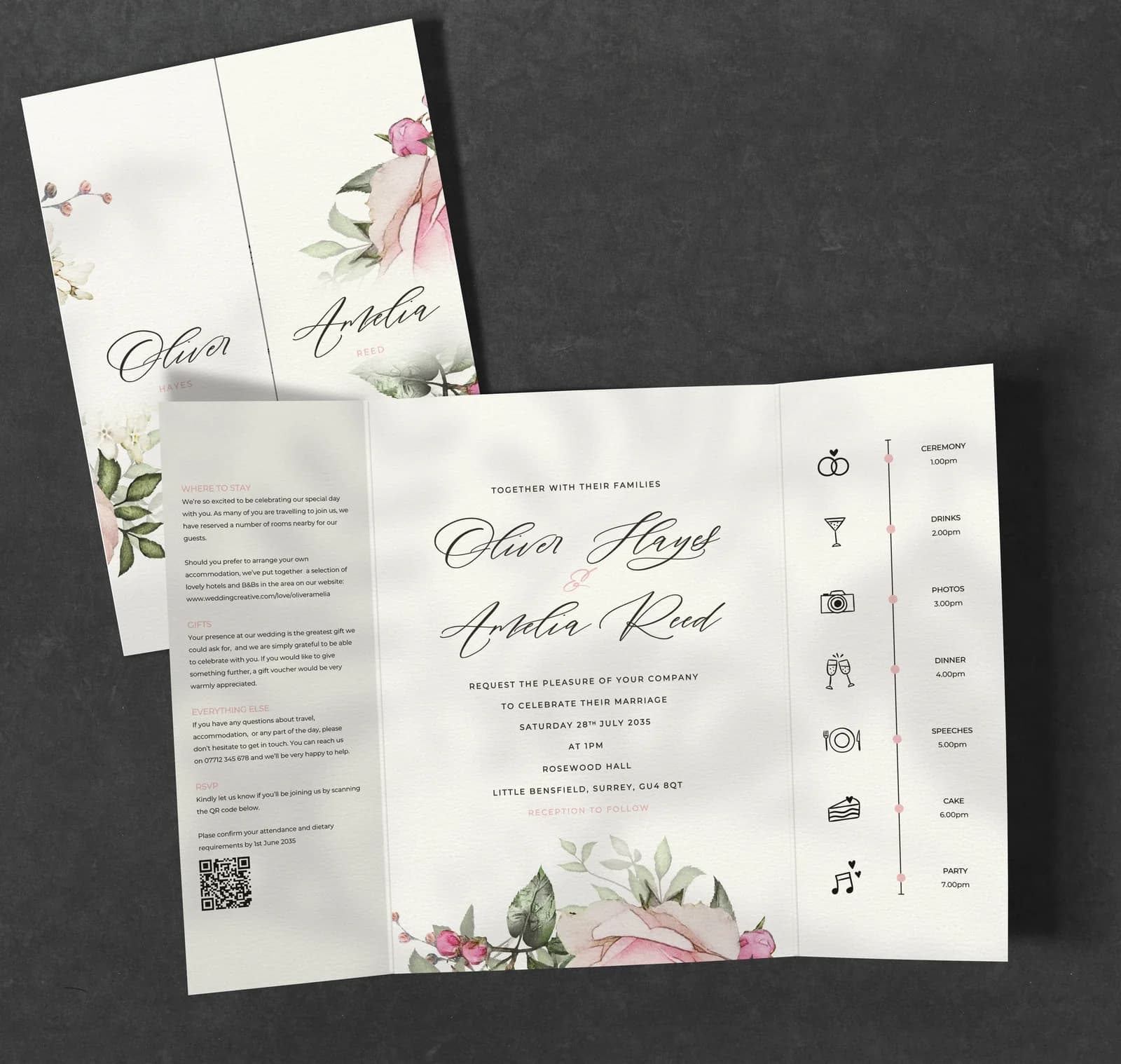 Rose Garden wedding stationery collection