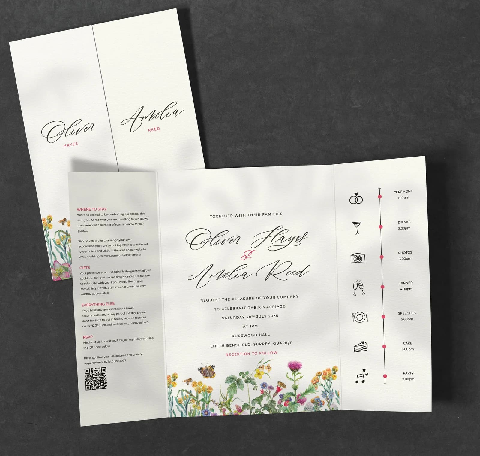 Spring Gatefold Invitation — invitation wedding stationery