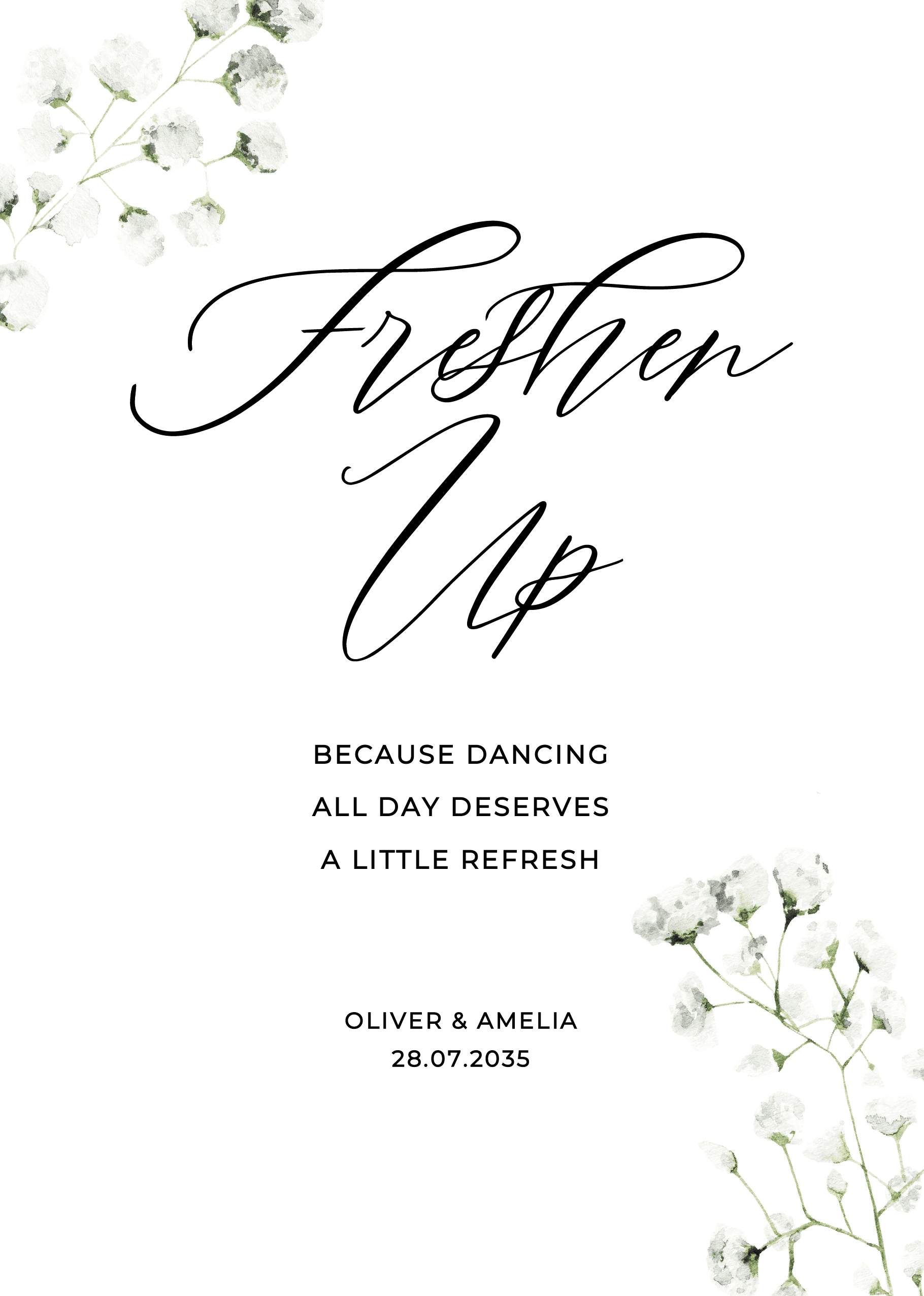 Baby's Breath Wedding Day Signs — on the day wedding stationery