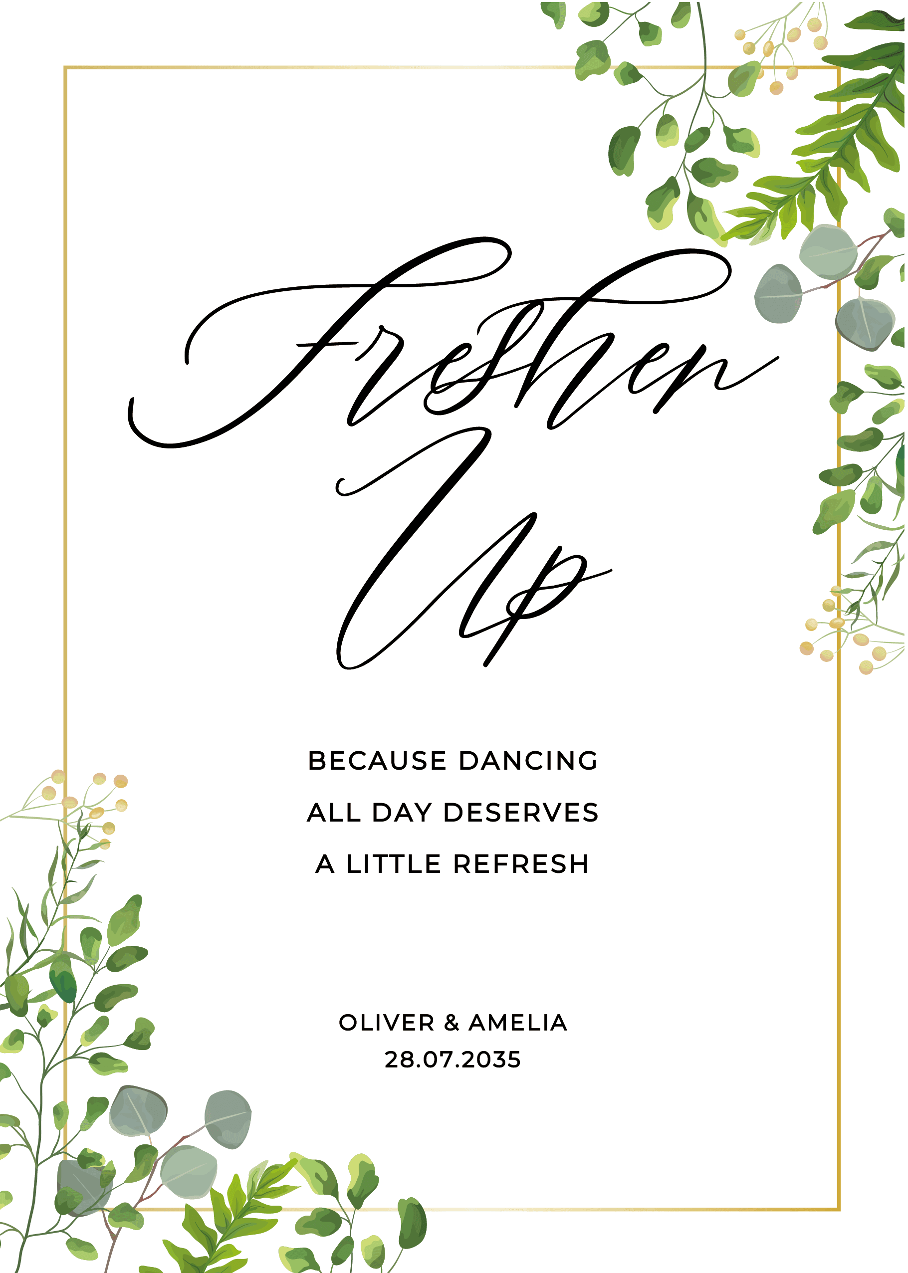 Greenery Eucalyptus Wedding Day Signs — main image
