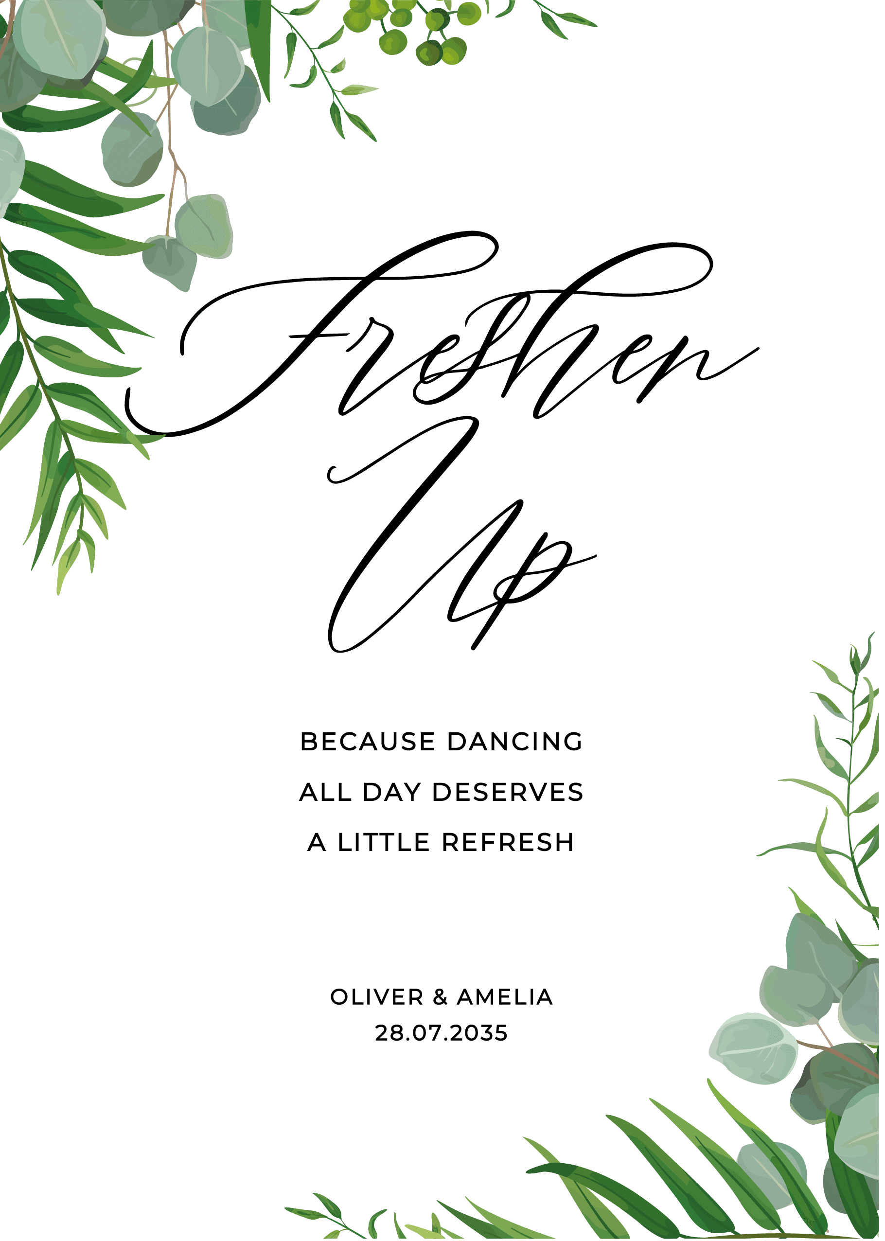 Greenery Wedding Day Signs — main image