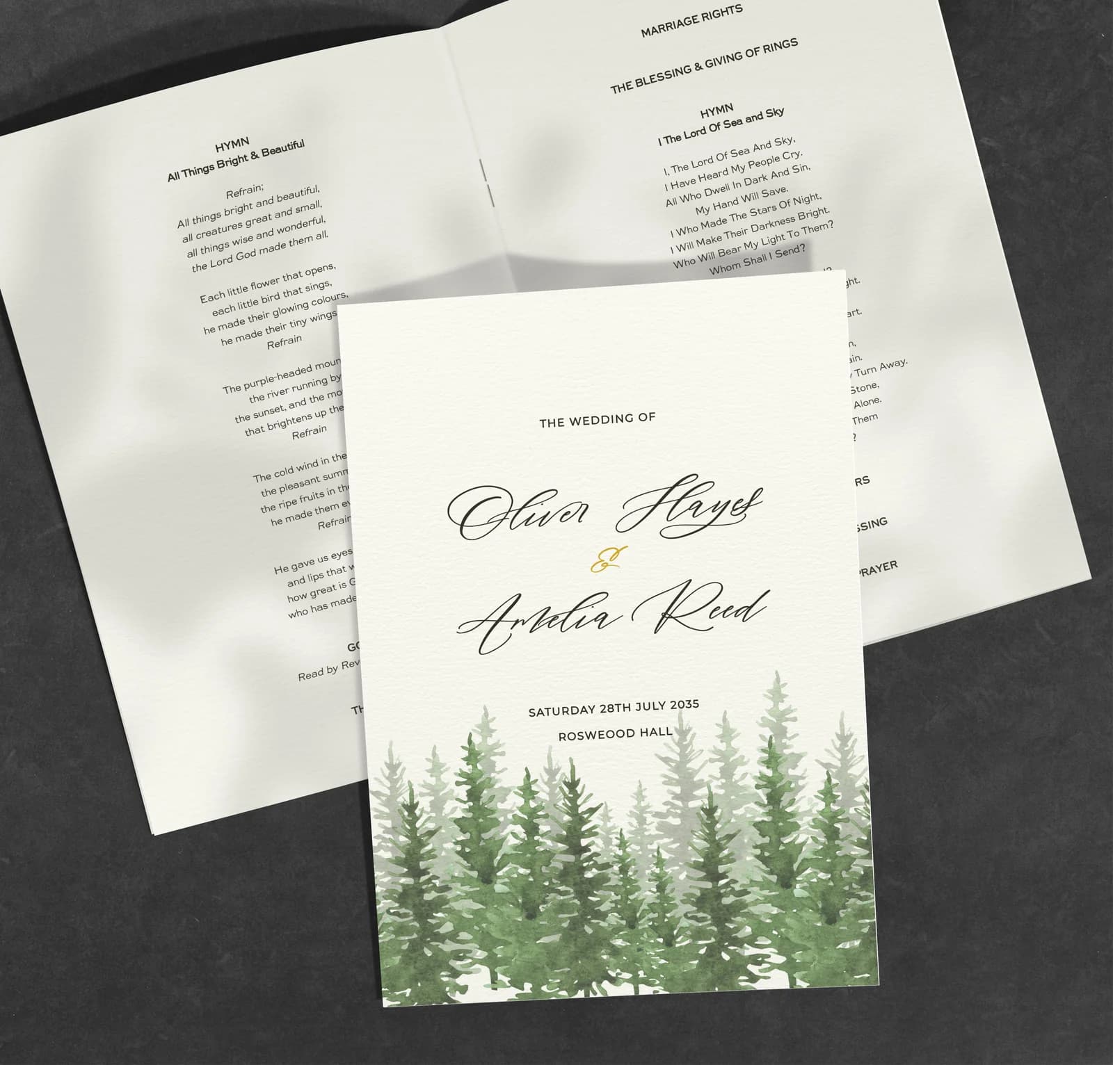 Trees wedding stationery collection