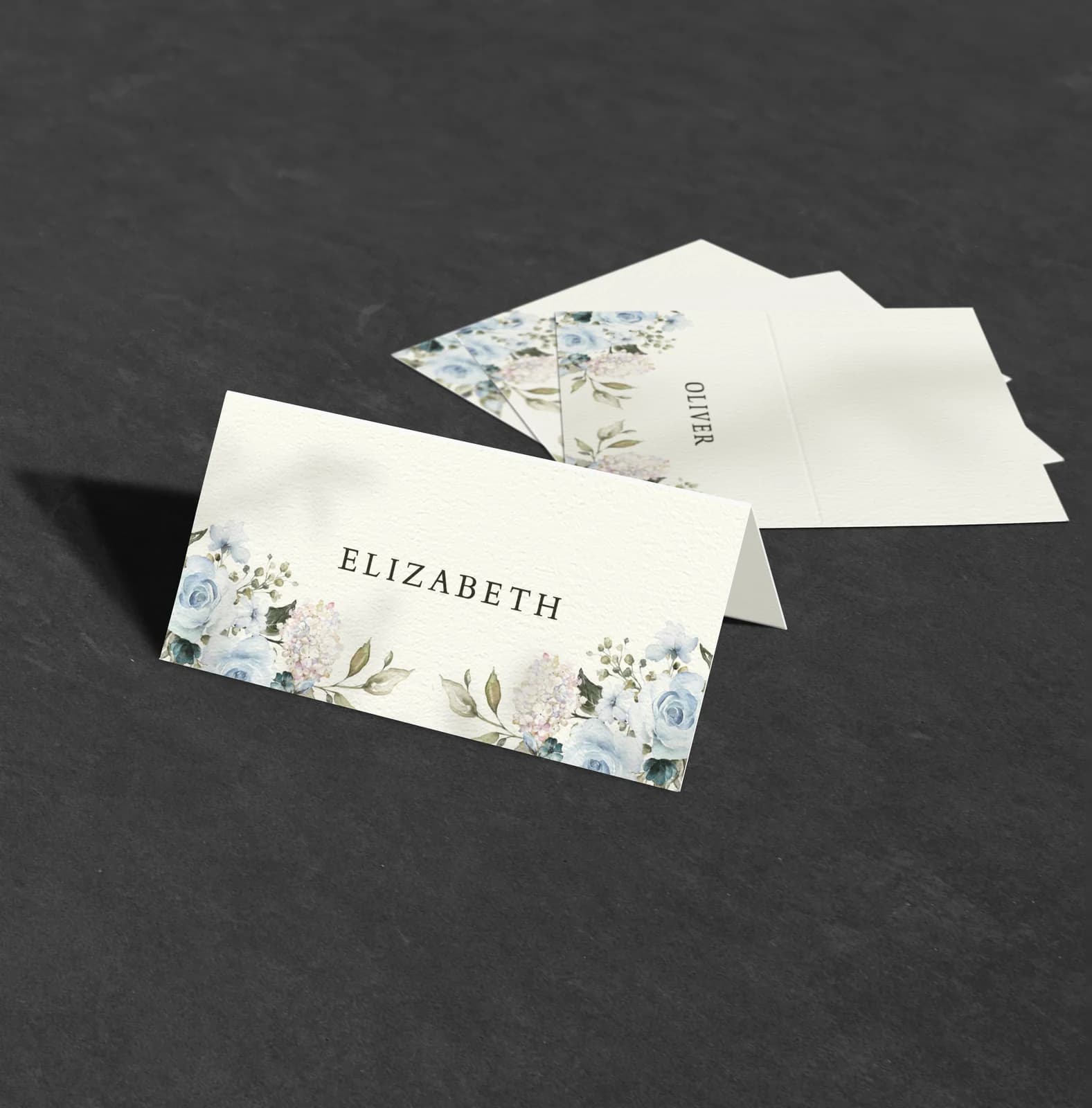 Blue Roses Place Card — design preview
