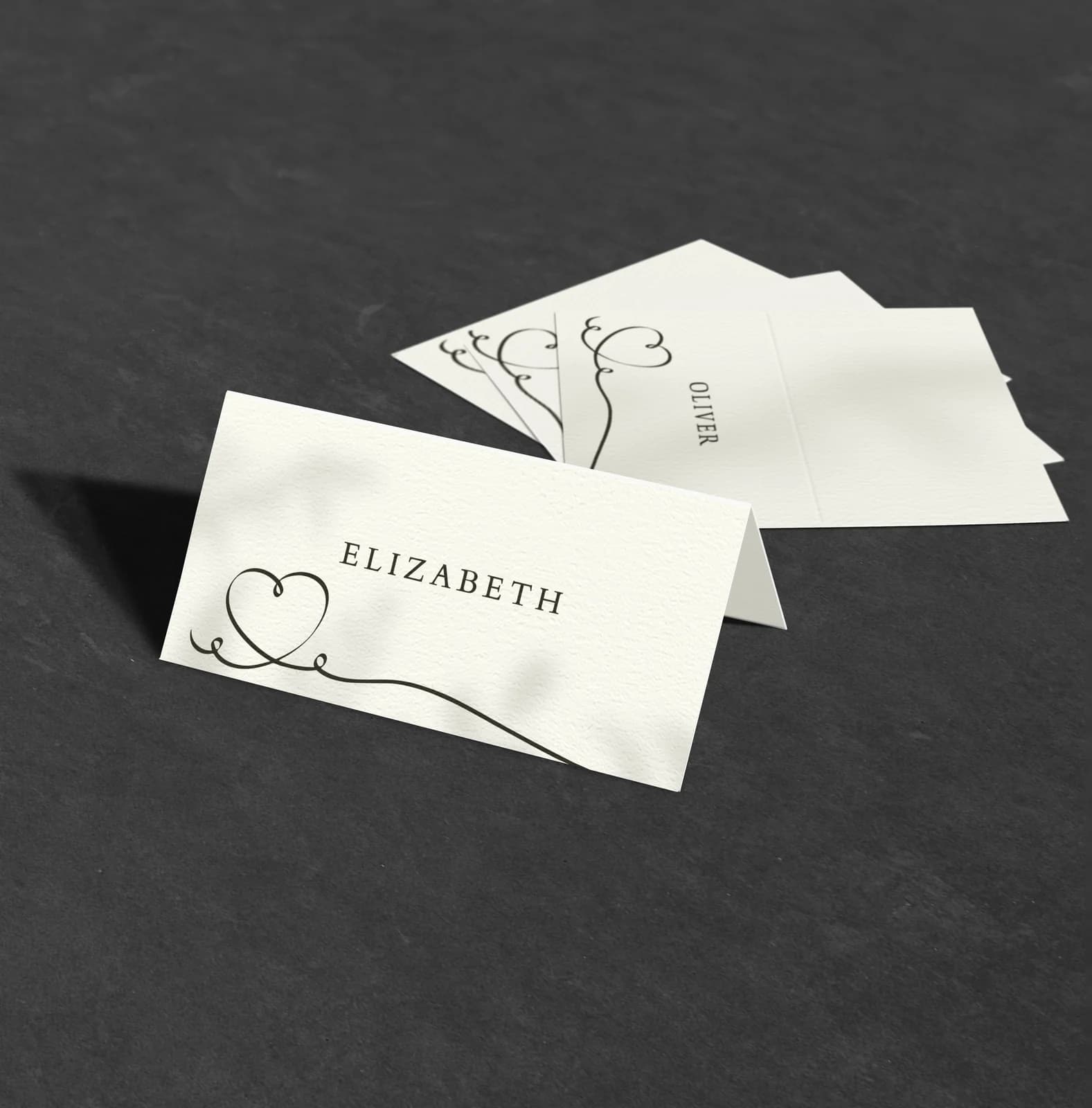 Calligraphy Place Card — on the day wedding stationery