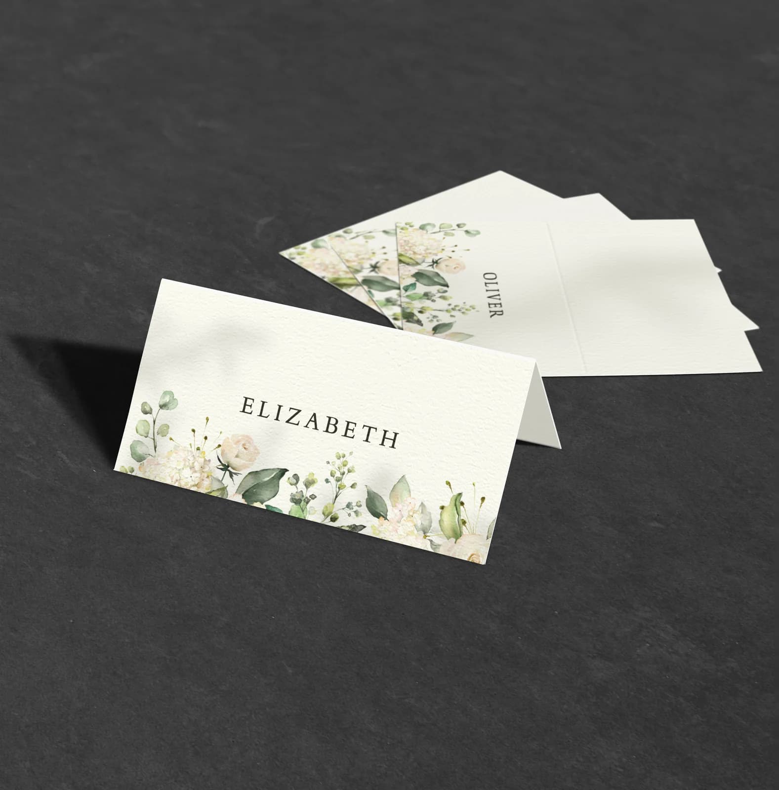 White Roses Place Card — design preview