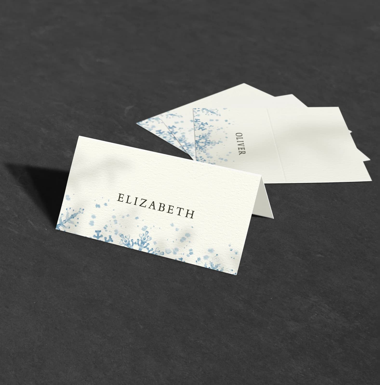 Winter Place Card — on the day wedding stationery