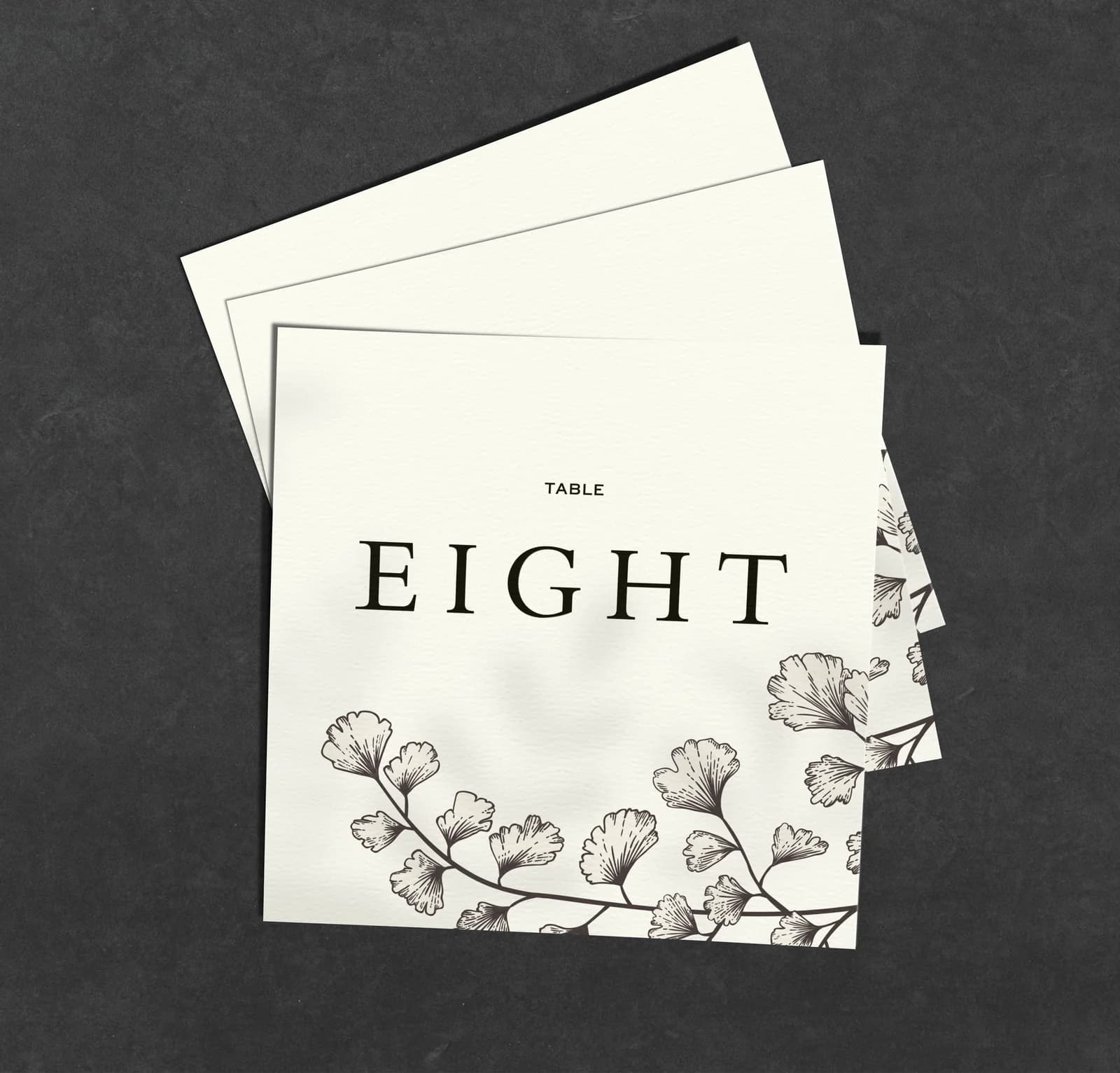 Outline Table Name Card — on the day wedding stationery