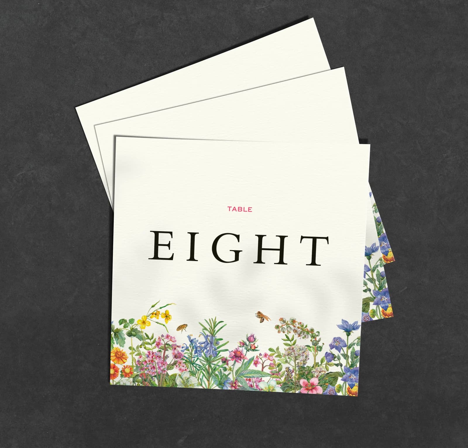 Spring Table Name Card — on the day wedding stationery