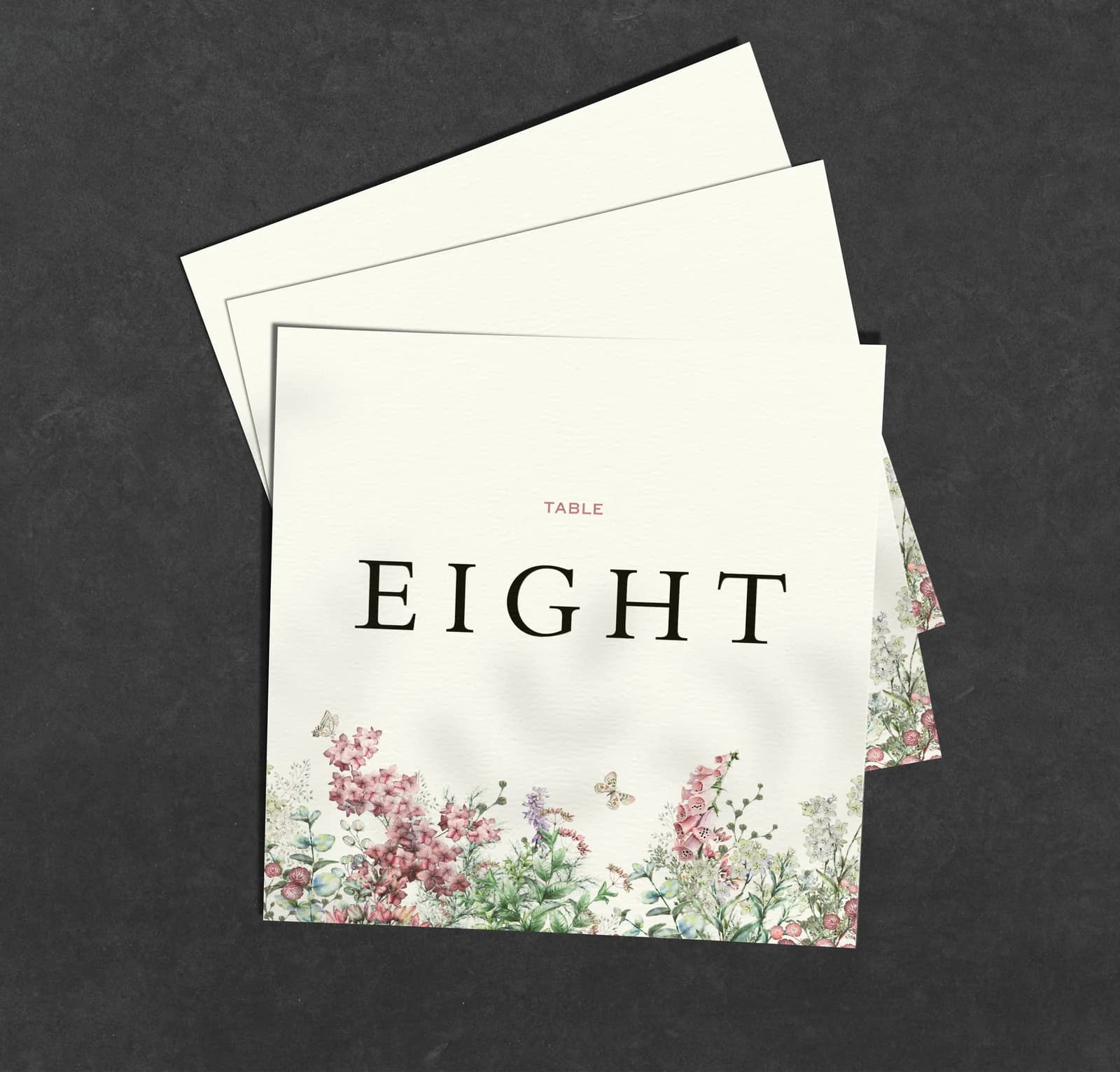 Wildflowers Table Name Card — on the day wedding stationery