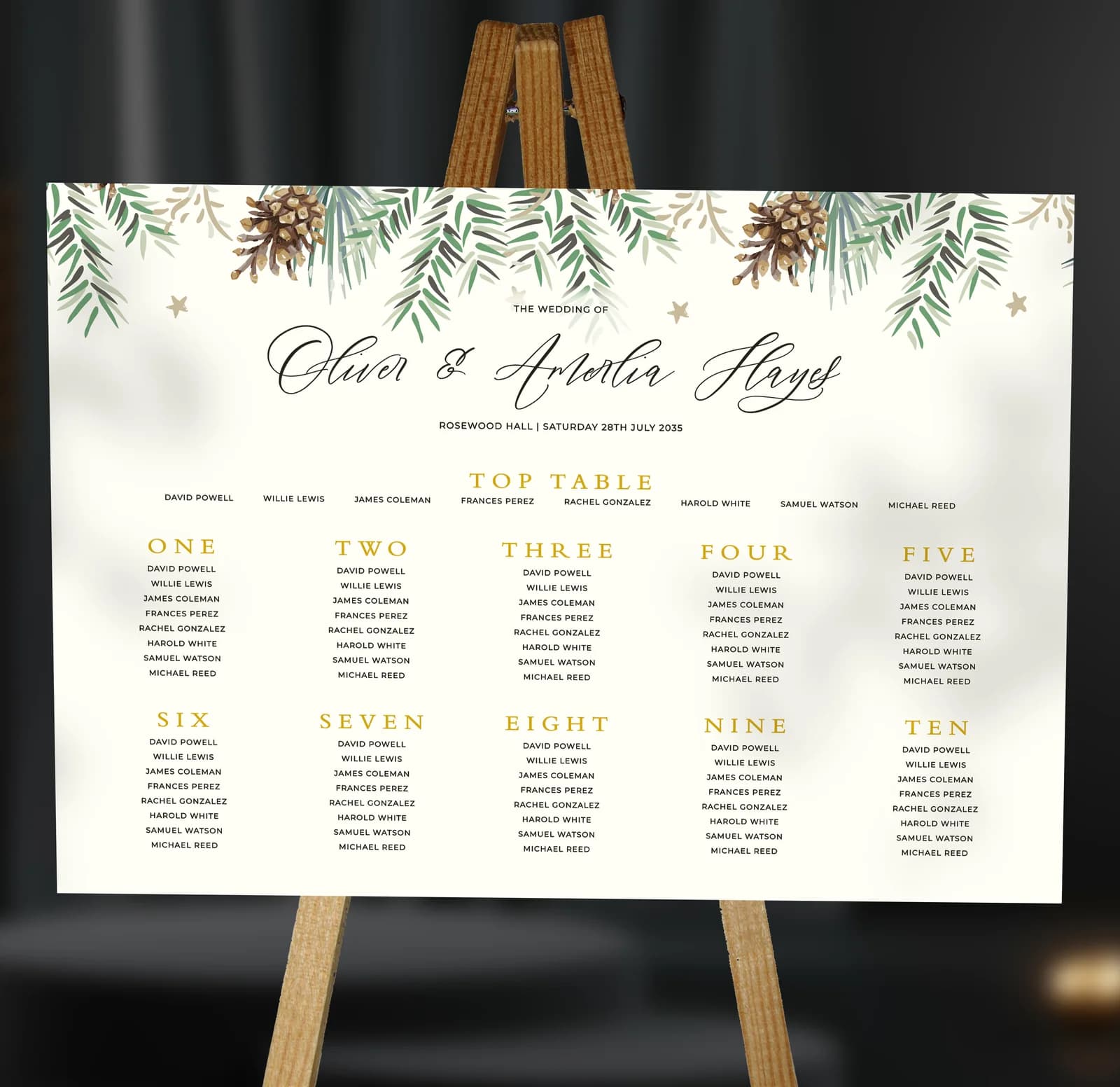 Tis The Season Table Plan — on the day wedding stationery