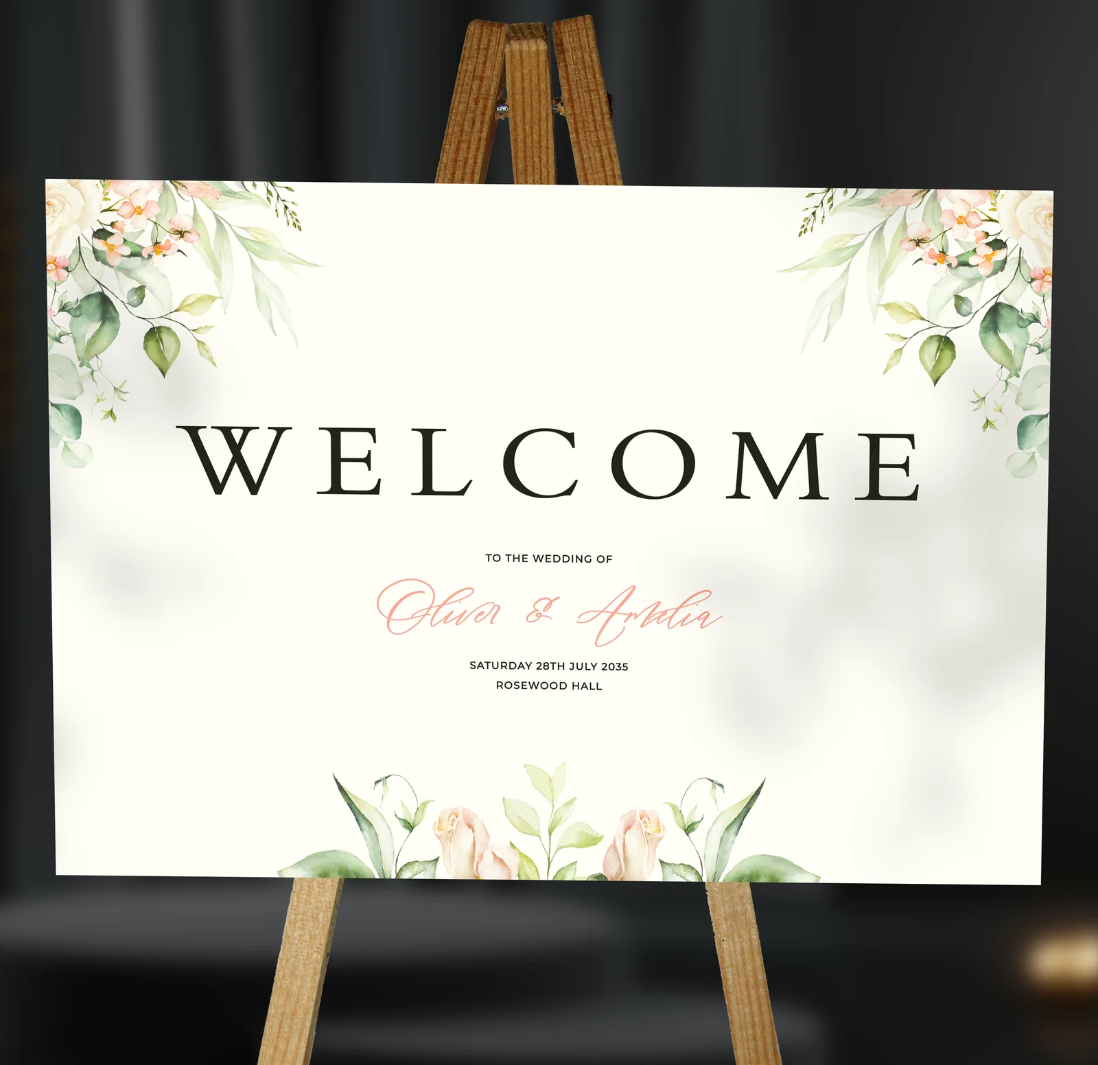 Bouquet Welcome Sign — on the day wedding stationery