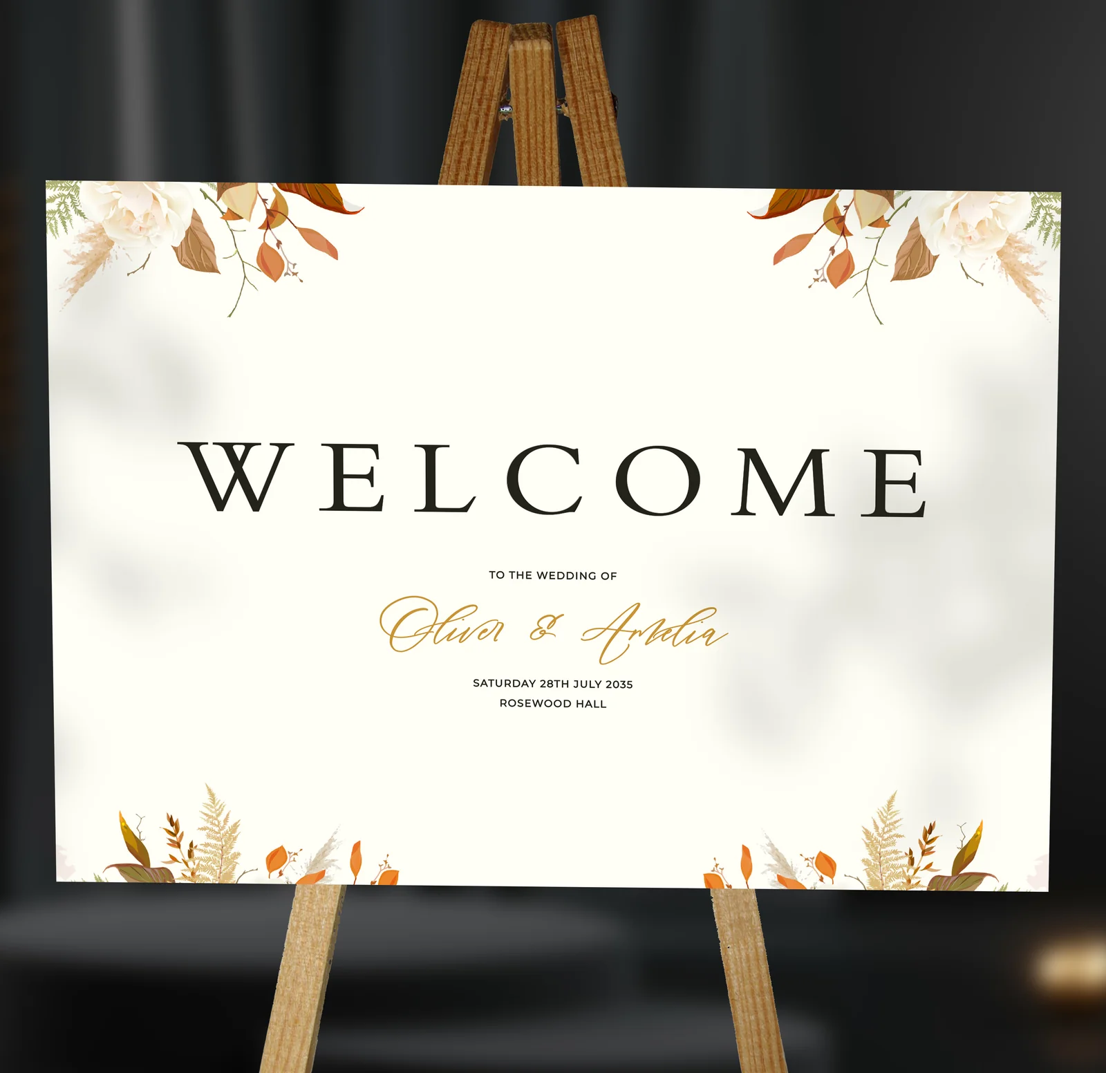 Potpourri Welcome Sign — on the day wedding stationery