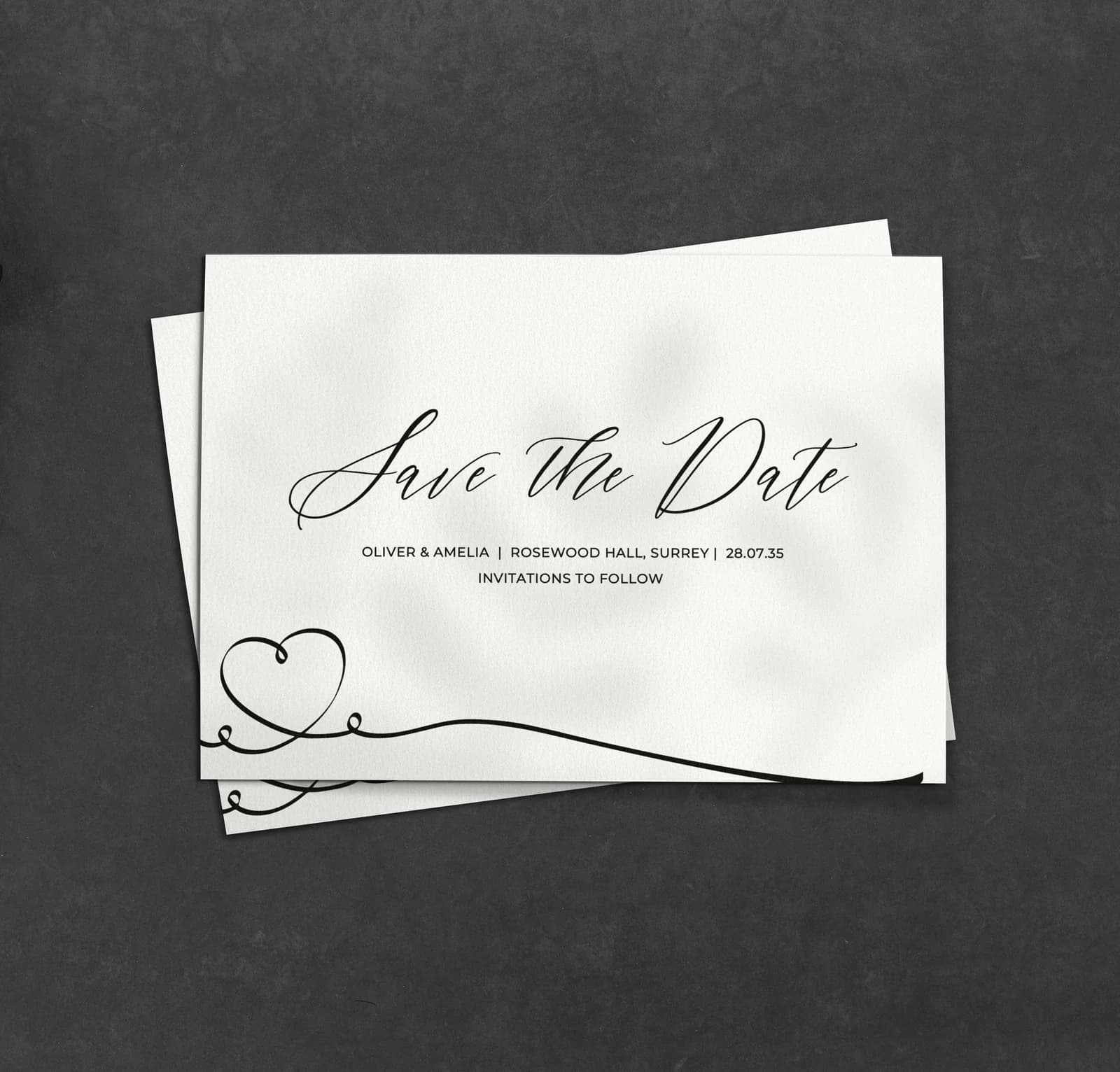 Heart wedding stationery collection