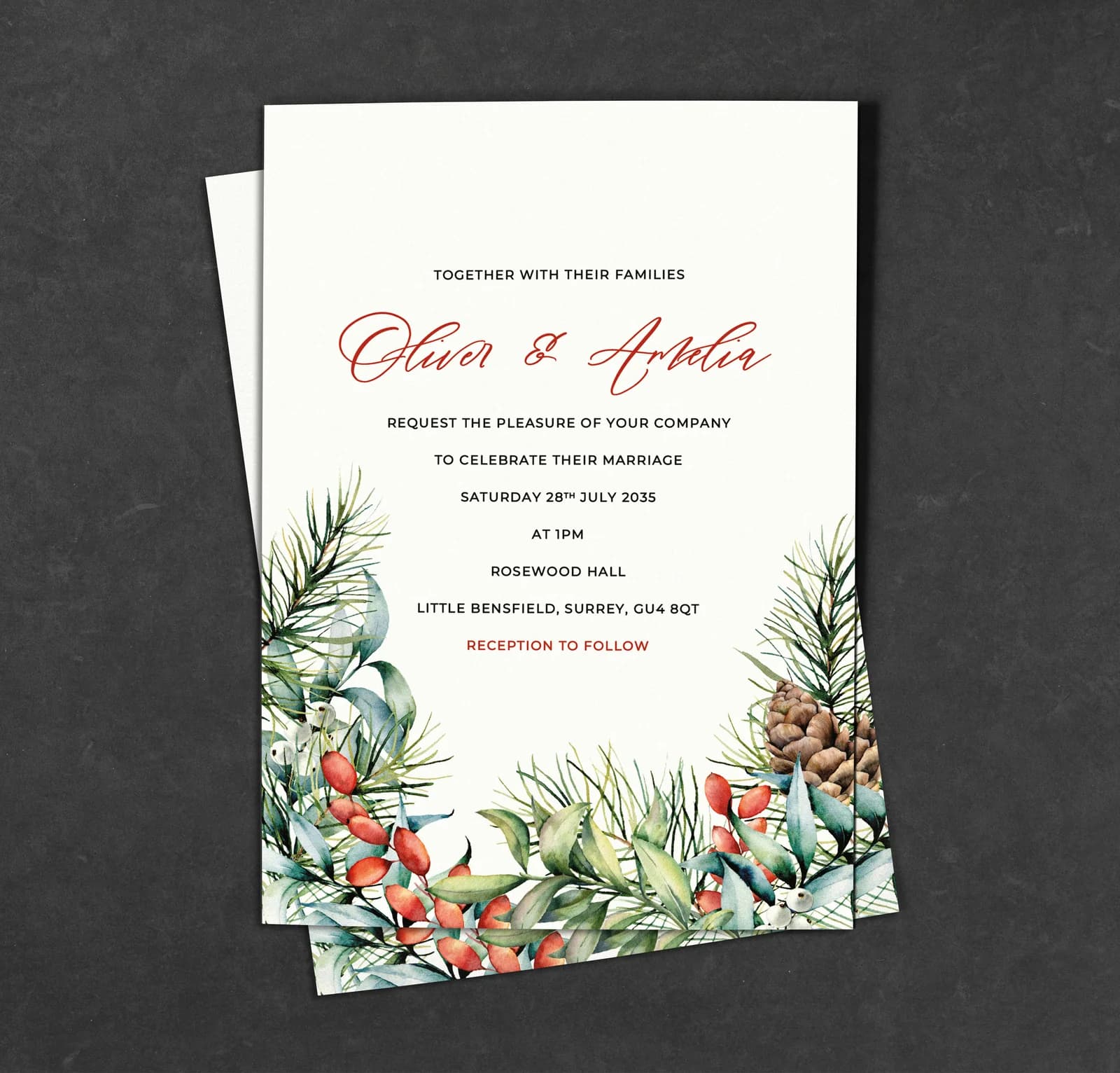 Festive wedding stationery collection