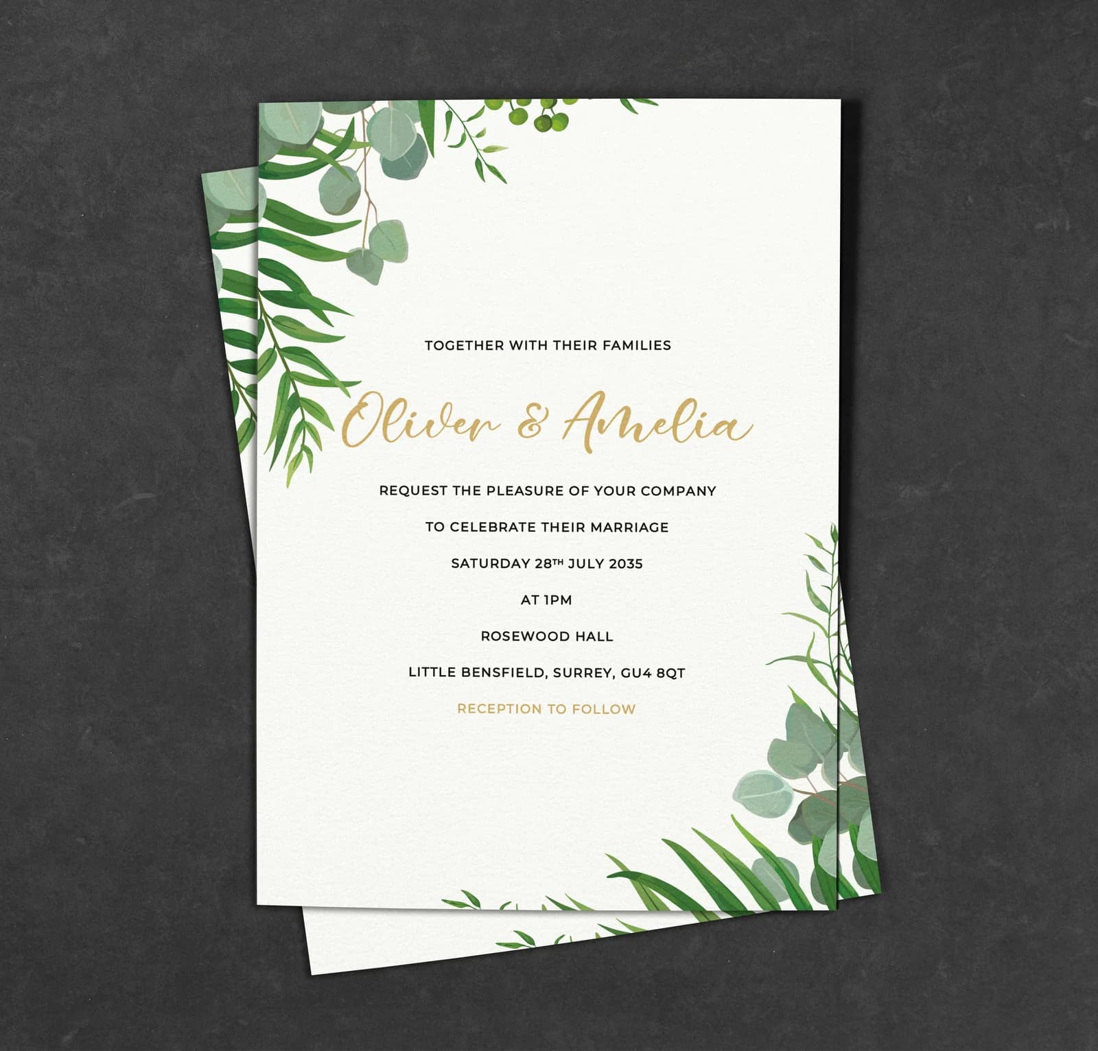 Green Leaves wedding stationery collection