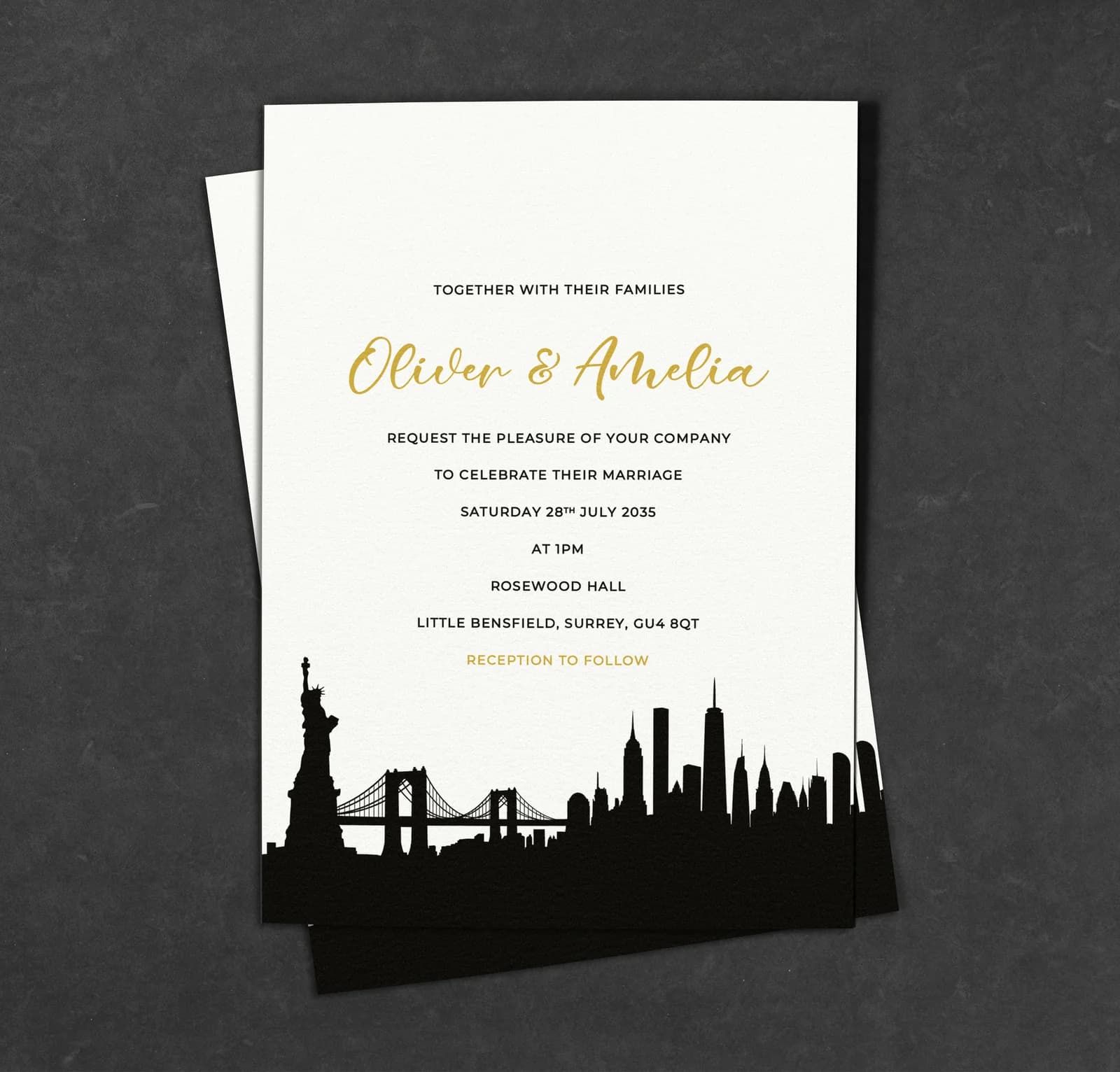New York Invitation — invitation wedding stationery
