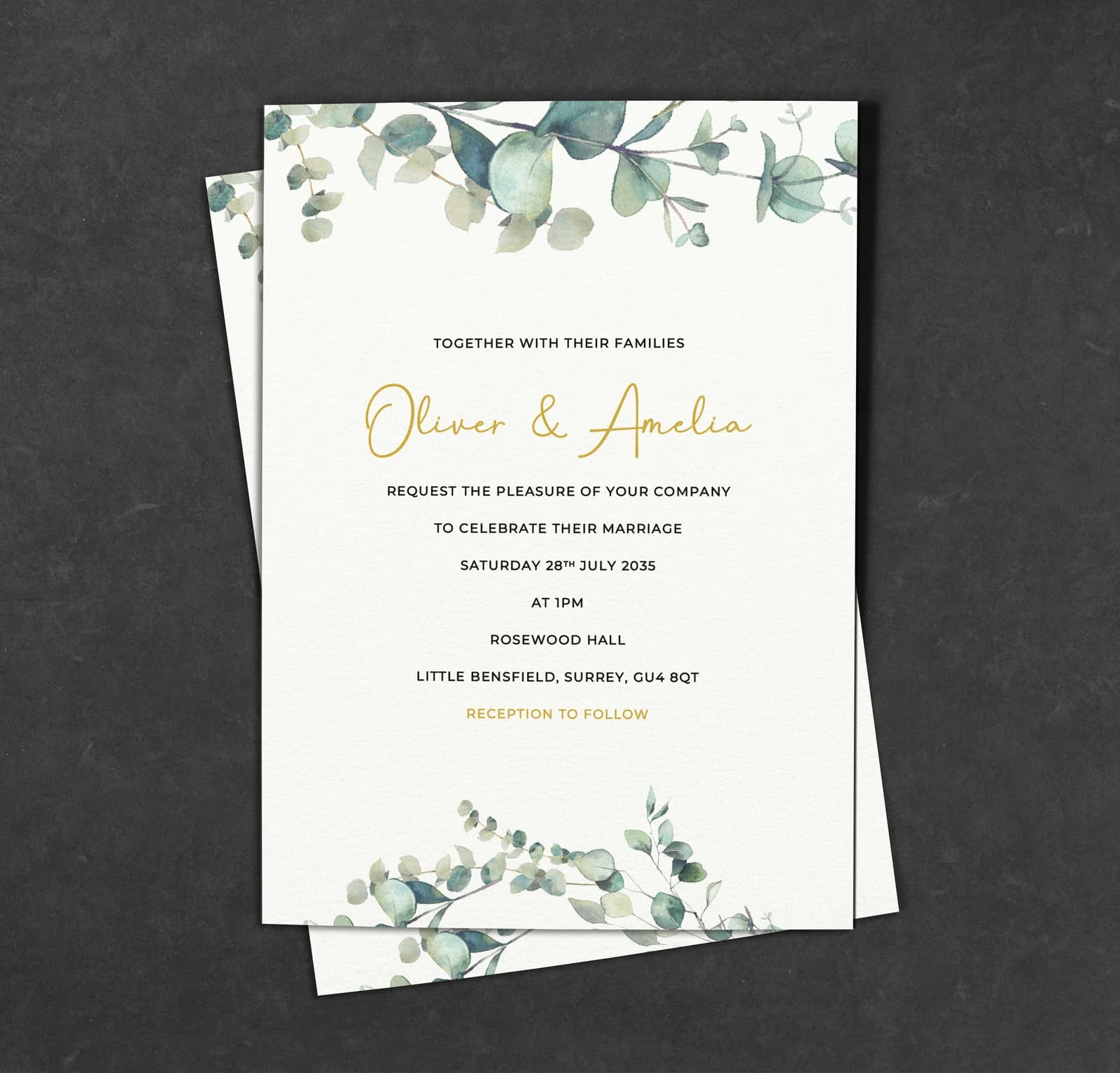 Olive wedding stationery collection
