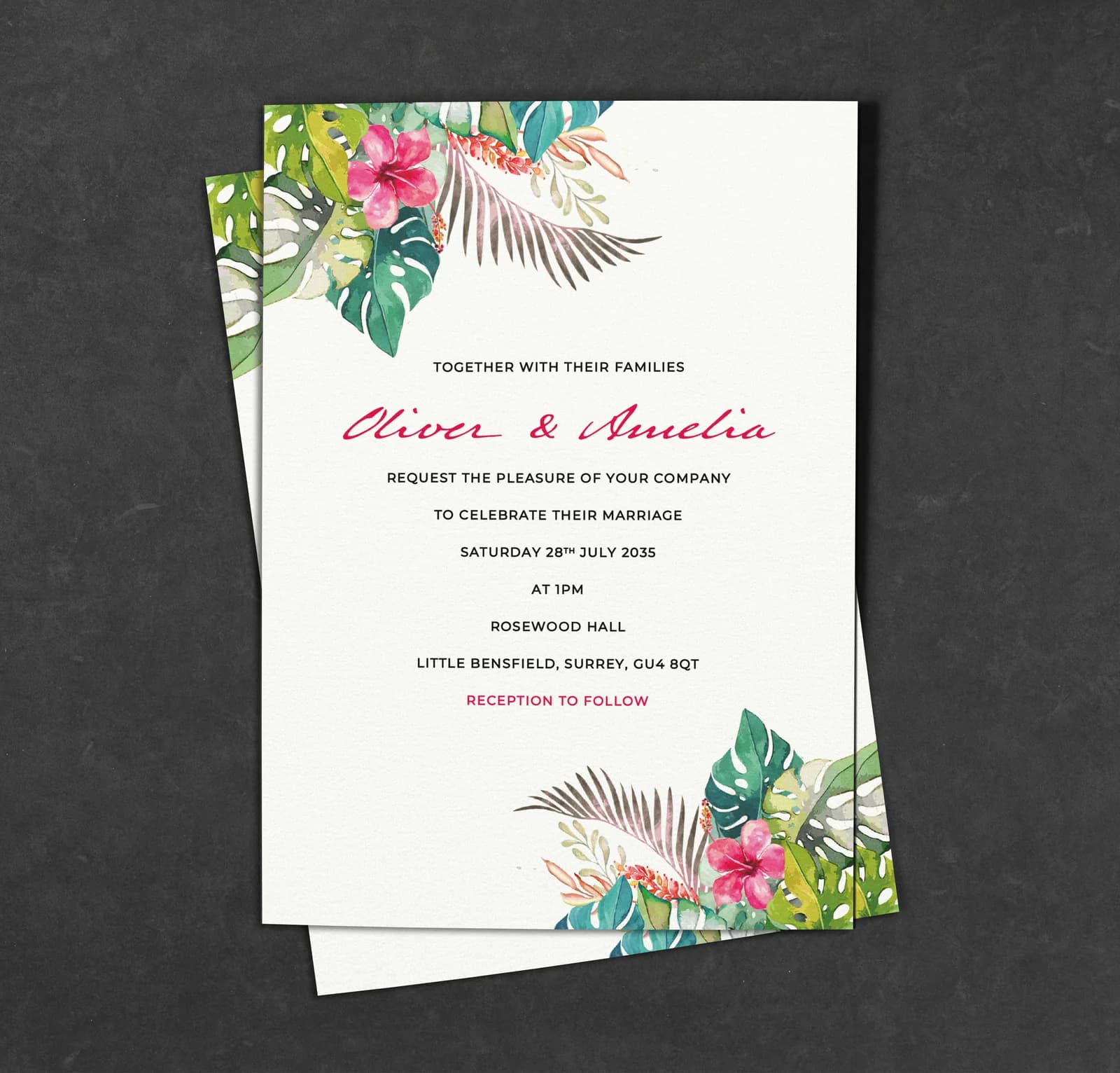 Tropical wedding stationery collection