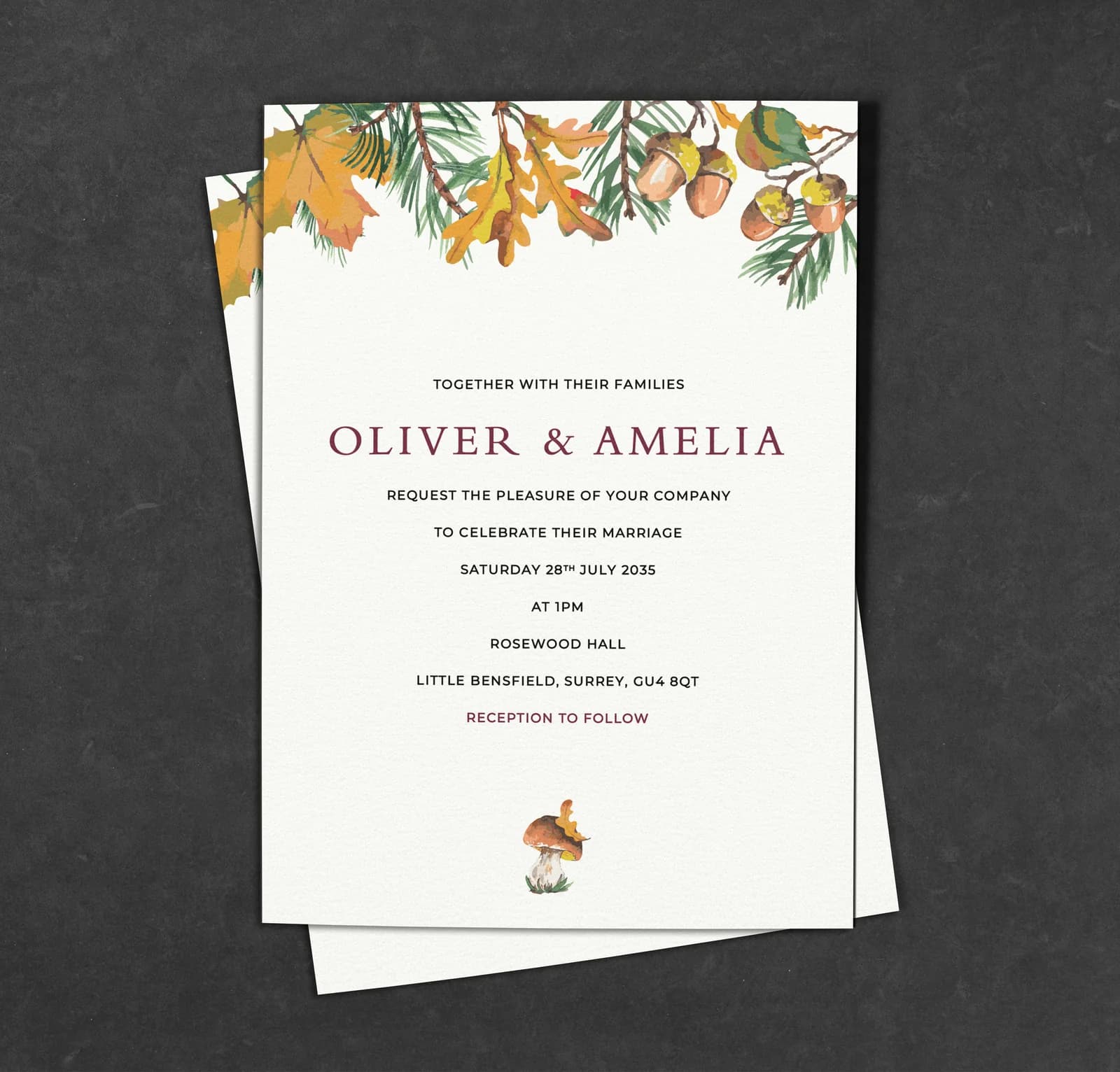 Woodland wedding stationery collection