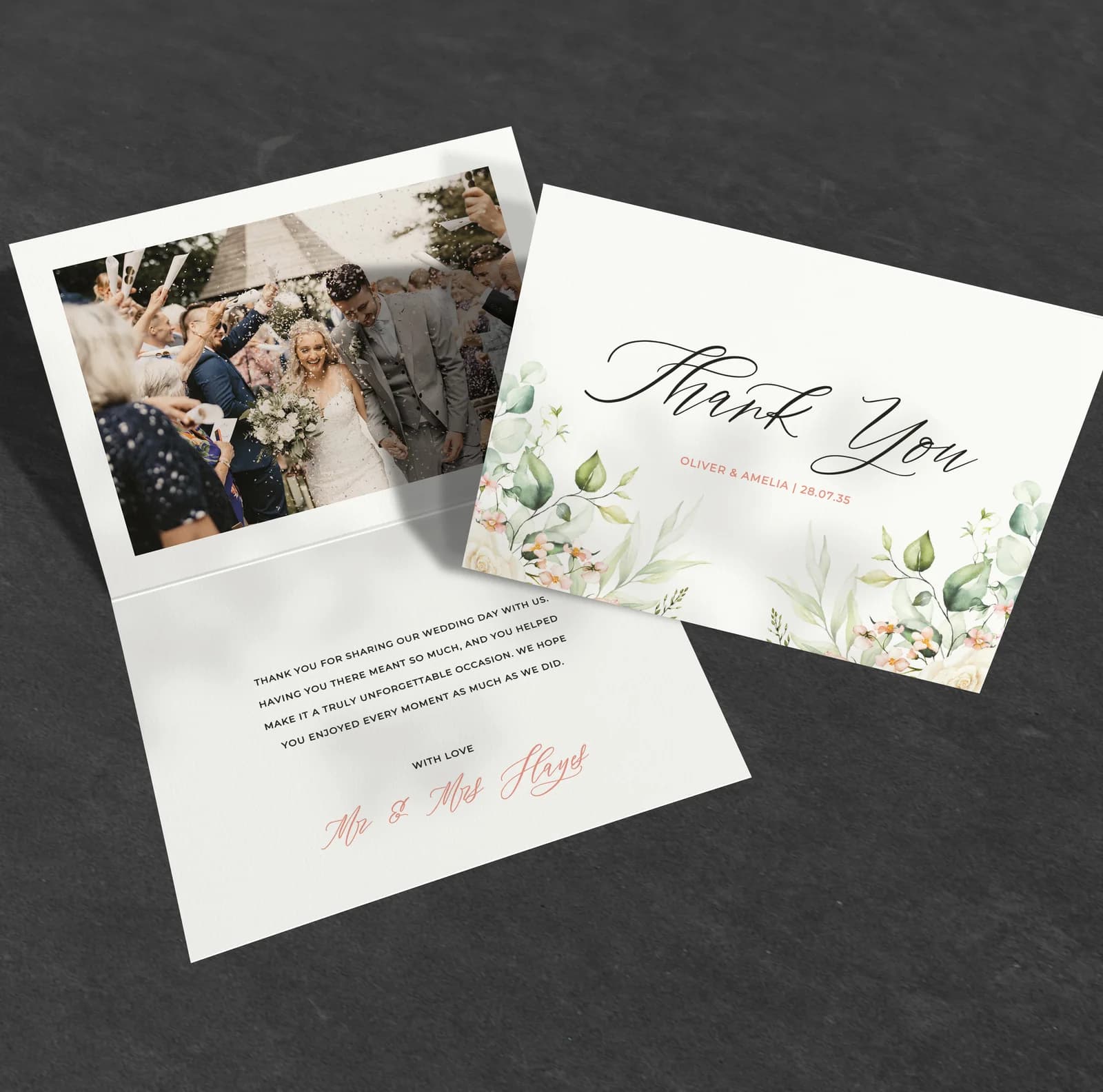 Bouquet Thank You Card — thank you wedding stationery