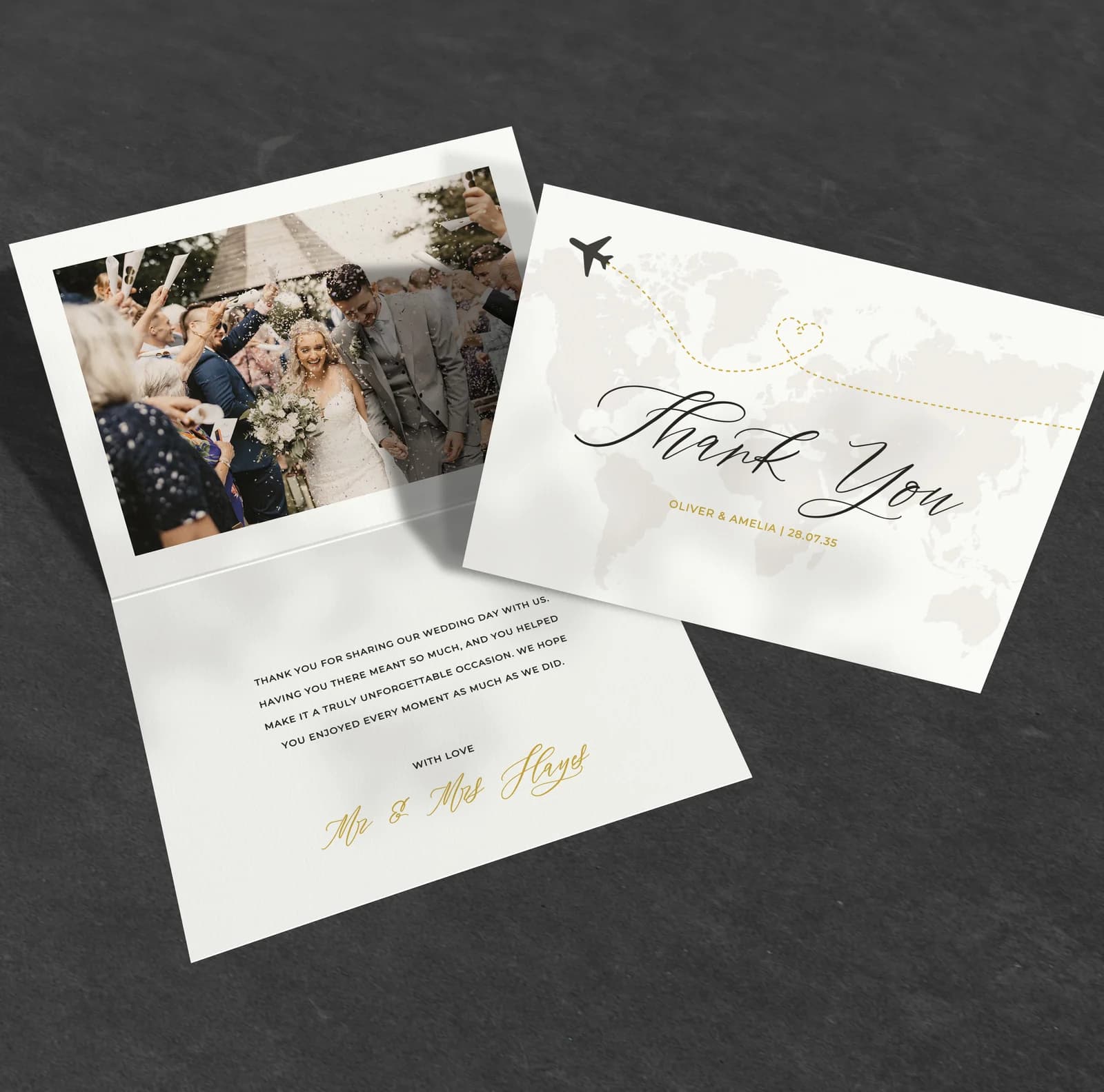Destination Thank You Card — thank you wedding stationery